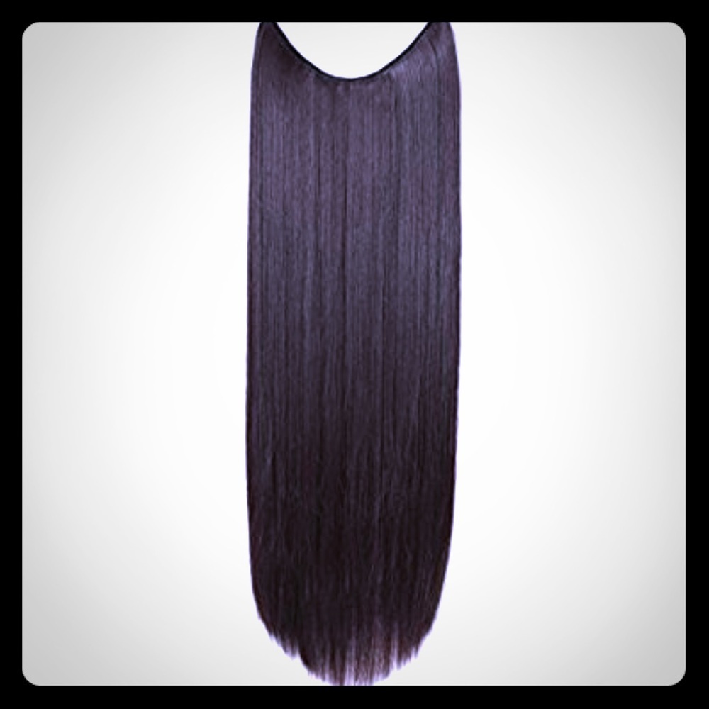 24” Straight Dark Brown Halo Hair Extensions